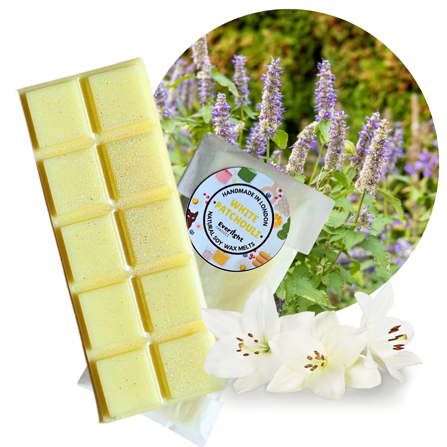 Soy Wax Melts Handmade & Hand-Poured in London Strong and Long Lasting Eco-Friendly & Vegan Home Fragrance Gift 45g Wax Bar