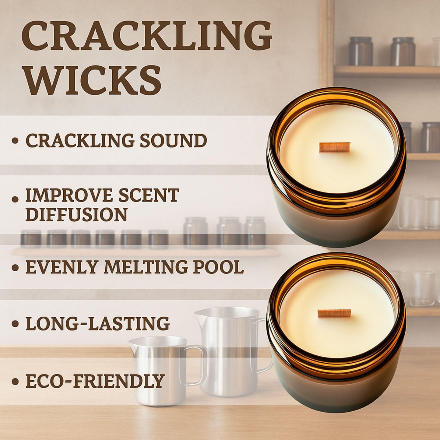 Soy Wax Scented Candle with Crackling Wooden Wick Handmade in the UK with Pure Essential Oils for Aromatherapy Long Lasting Natural Aroma Thoughtful Gift for Women and Men