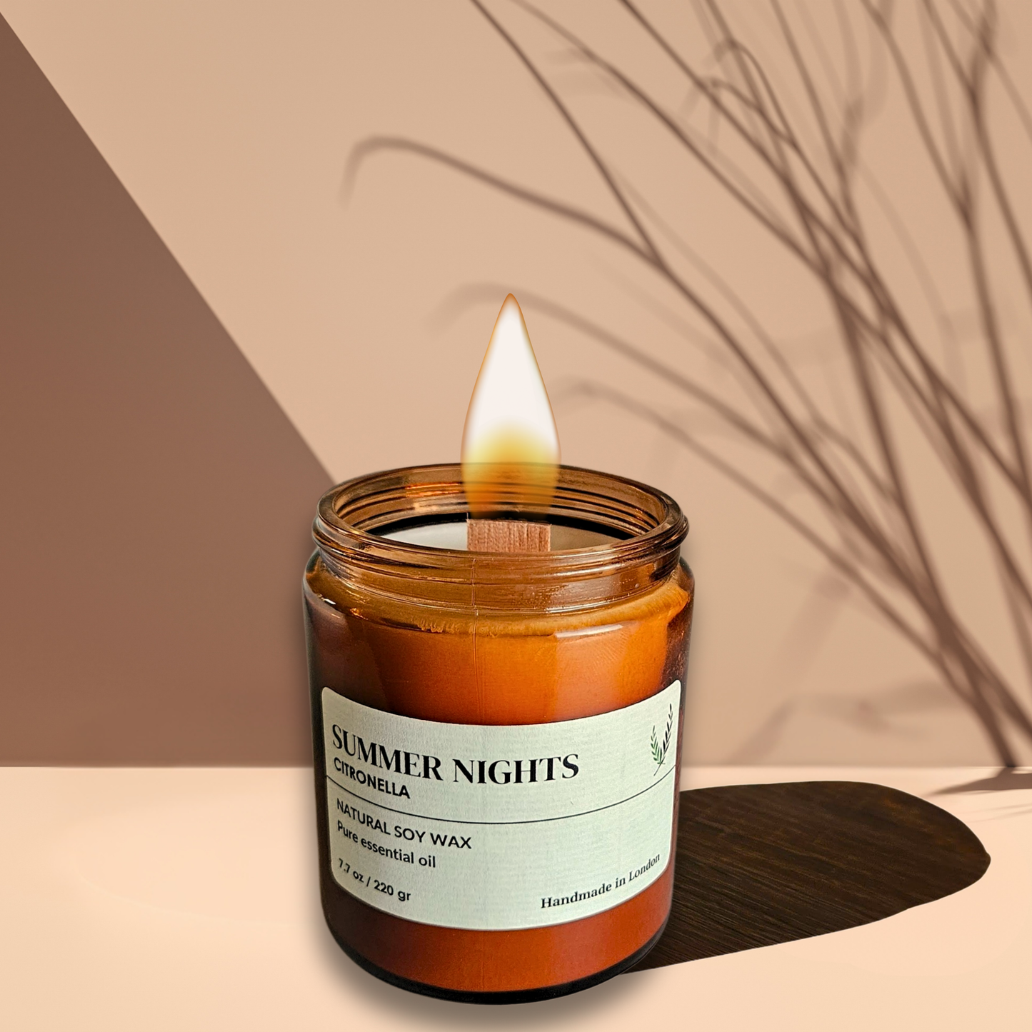 Best Citronella Candle for Outdoors – Natural Soy Wax, Mosquito Repellent, Long Lasting Clean Burn, Handmade in UK