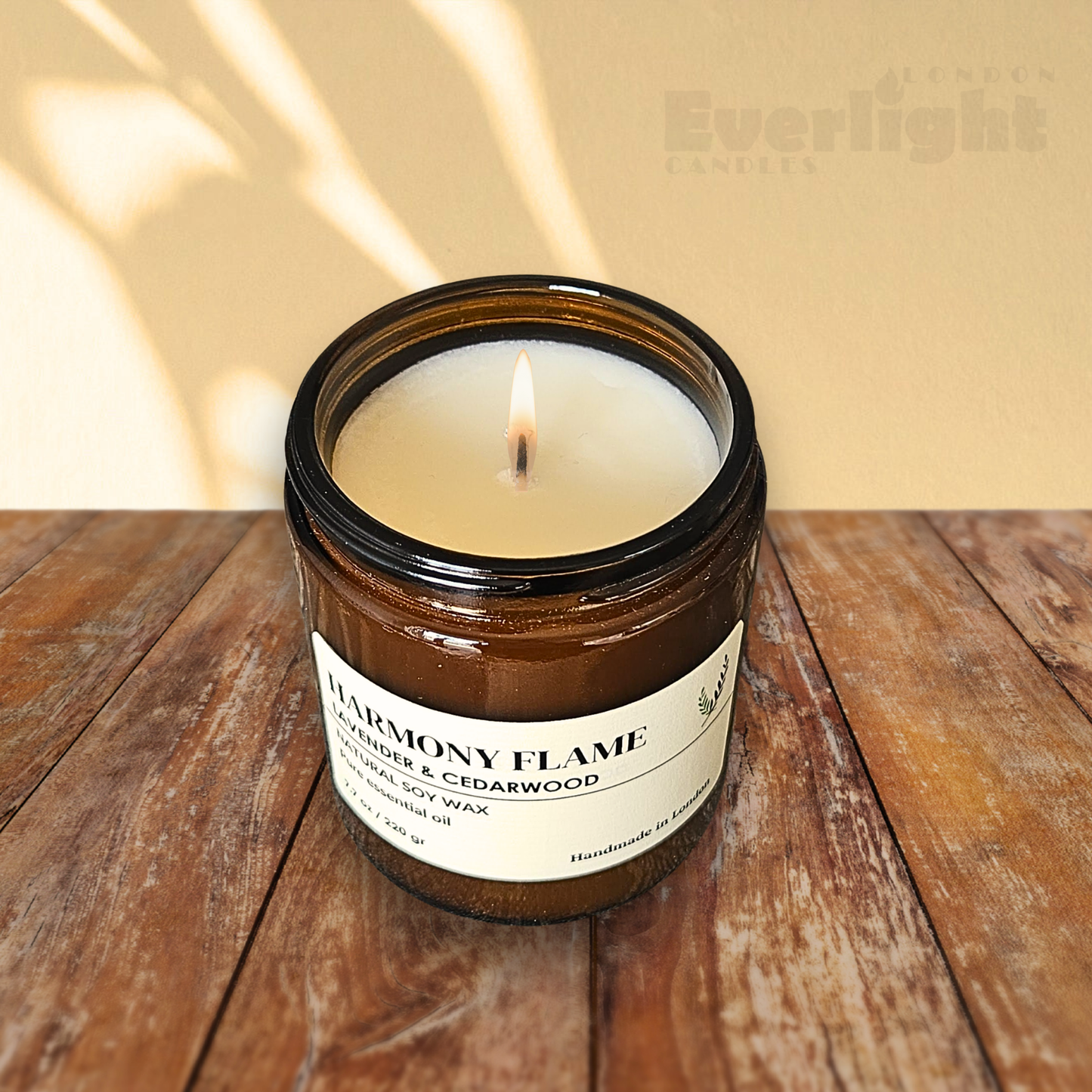 Lavender & Cedarwood Candle – Natural Soy Wax, Essential Oils, Long-Lasting Clean Burn up to 45 Hours, Handmade in UK