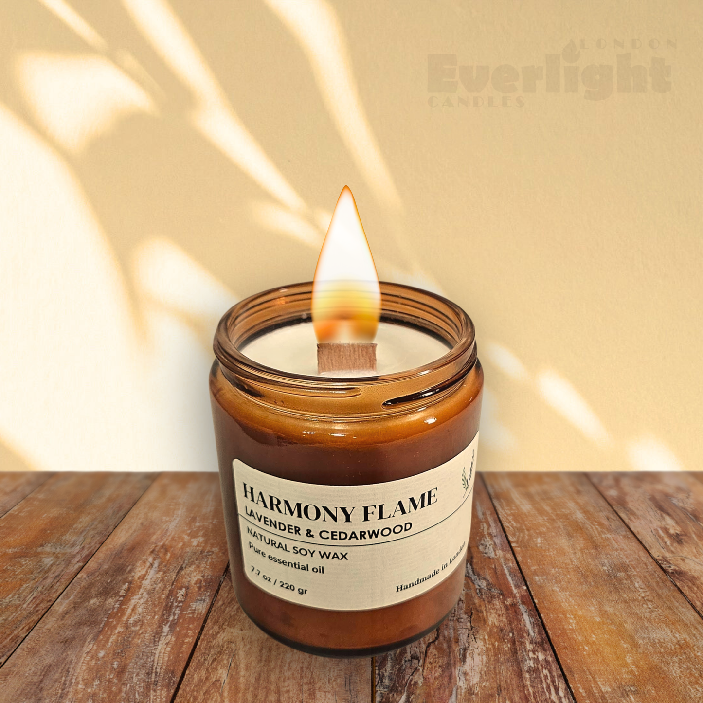 Lavender & Cedarwood Candle – Natural Soy Wax, Essential Oils, Long-Lasting Clean Burn up to 45 Hours, Handmade in UK