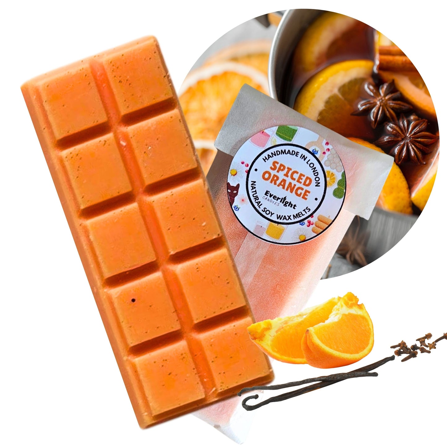 Soy Wax Melts Handmade & Hand-Poured in London Strong and Long Lasting Eco-Friendly & Vegan Home Fragrance Gift 45g Wax Bar