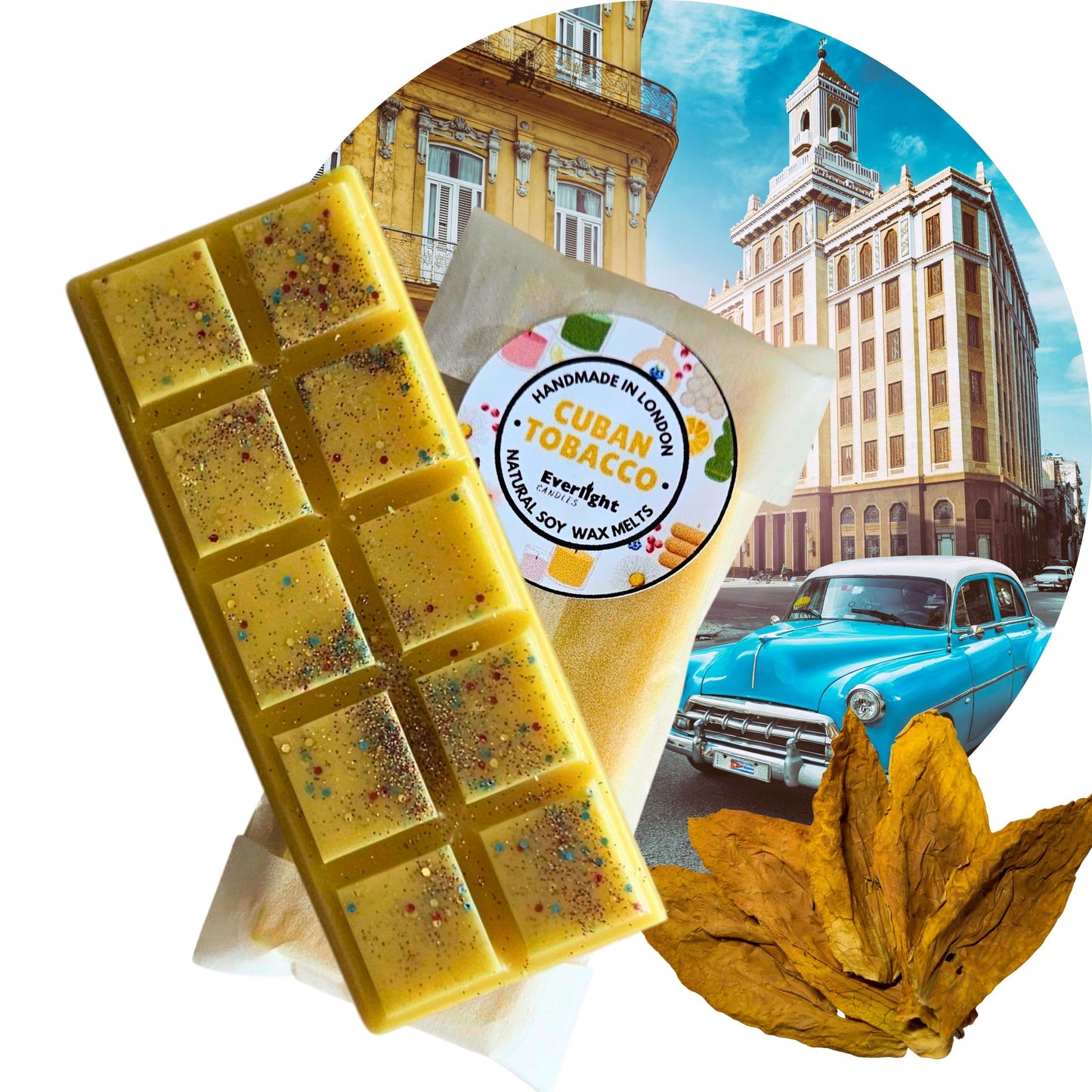 Soy Wax Melts Handmade & Hand-Poured in London Strong and Long Lasting Eco-Friendly & Vegan Home Fragrance Gift 45g Wax Bar