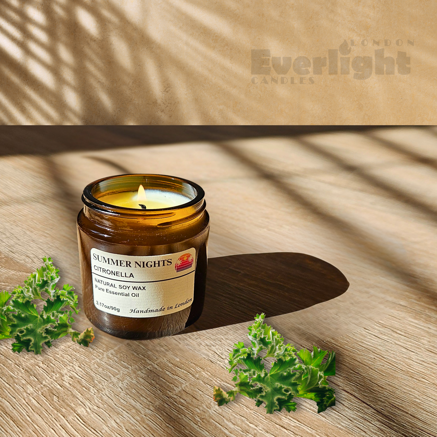 Best Citronella Candle for Outdoors – Natural Soy Wax, Mosquito Repellent, Long Lasting Clean Burn, Handmade in UK